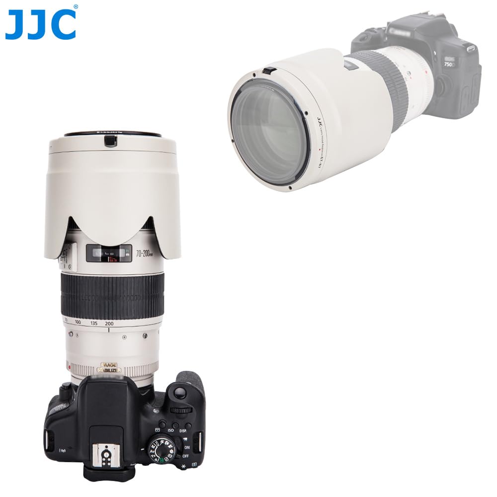 JJC Paraluce a tulipano reversibile bianco per obiettivo Canon EF 70-200mm f/2.8L IS II USM, EF 70-200mm f/2.8L IS III USM, sostituisce Canon ET-87, LHET87WT