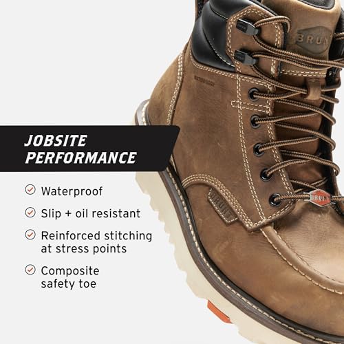 BRUNT Men's The Marin 6' Welted Comp Toe Brown 14 Medium