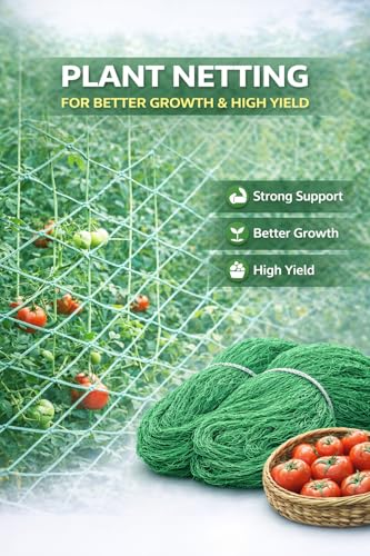Image of 12 Ply Plant Netting 50 mm Mesh - Heavy Duty Garden Support Net, UV Resistant Trellis Net for Vegetables, Climbing Plants & Creepers (Green, 10 X 150 FT)