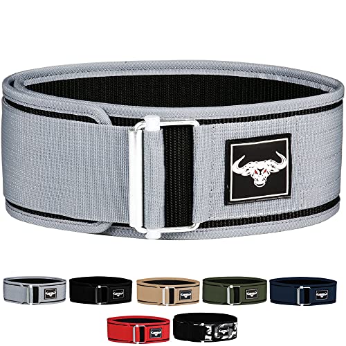 IBRO Quick Locking Premium Weight Lifting Belt for Powerlifting, Silver XS