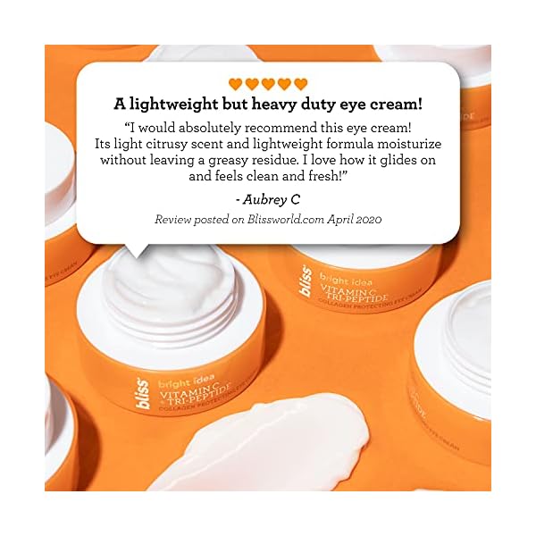 Bliss-Bright-Idea-Vitamin-C-Tri-Peptide-Collagen-Protecting-Brightening-Eye-Cream-Clean-Vegan-05-oz Bliss Bright Idea Vitamin C + Tri-Peptide Eye Cream - Collagen Protecting - Brightens Skin - Diminishes Dark Spots & Visibly Firms Eyes - Clean - Vegan & Cruelty-Free