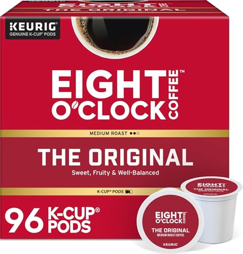 Eight O'Clock Coffee The Original, Single-Serve Keurig K-Cup Pods, Medium Roast Coffee Pods, 96 Count