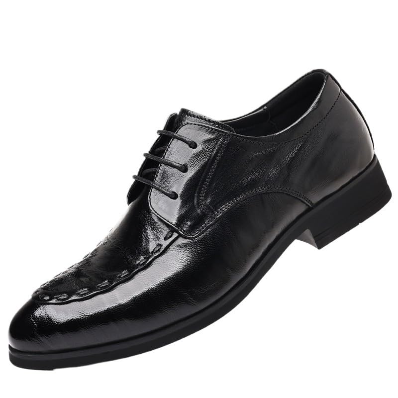 Men's Business Casual Leather Shoes Soft Sole Formal Pointed Toe Shoes Fashion Men Comfortable Lace Up