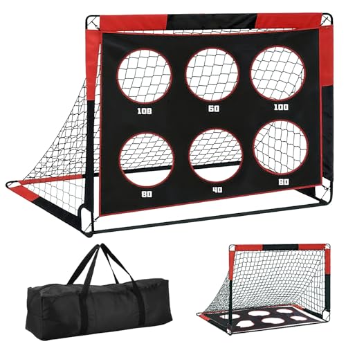 Fußballtor für Kinder mit 6 Zielbereichen, 150 * 120 * 120cm, Tragbares & Robustes Stabiles Fussballtore, Outdoor Sportspiel Fußballtor Kinder für Schulsportplatz, Garten, Park, Stran Fußballtor für Kinder mit 6 Zielbereichen, 150 * 120 * 120cm, Tragbares & Robustes Stabiles Fussballtore, Outdoor Sportspiel Fußballtor Kinder für Schulsportplatz, Garten, Park, Stran