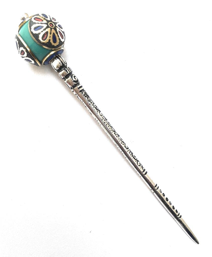 Triply9 Quality Oxodise Metal hair Jura stick with Handicraft pearl (Pack of 1) (18cm) (Multicolor) (B0BC5XXWV5) Amazon Price History, Amazon Price Tracker