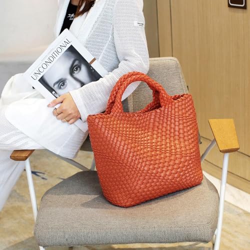 Image of JINMANXUE Fashion Woven Bag Shopper Bag Travel Handbags and Purses Women Tote Bag Large Capacity Shoulder Bags