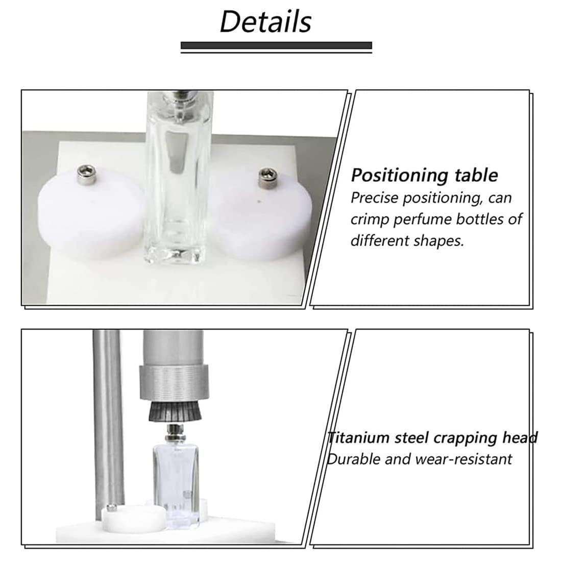 Amazon.co.jp: 香水ボトルクリンパ、卓上手動スプレーキャップカラー