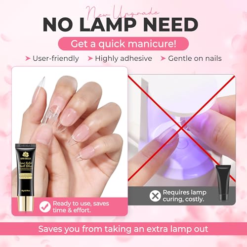 Image of UNA GELLA Super Strong Nail Glue for Press On Nails: 20g, Solid Gel Nail Glue No Lamp Need, Fast-Curing, Long Lasting Hold, DIY Home Salon for Press On False Acrylic Nails No U /V Cure