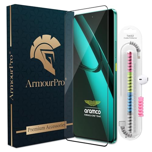 Image of ArmourPro Gorilla Tempered Glass Screen Protector Compatible for Realme GT 7 with Edge-to-Edge Protector Coverage, Cable Protector and Easy Installation kit (6.78 Inch)