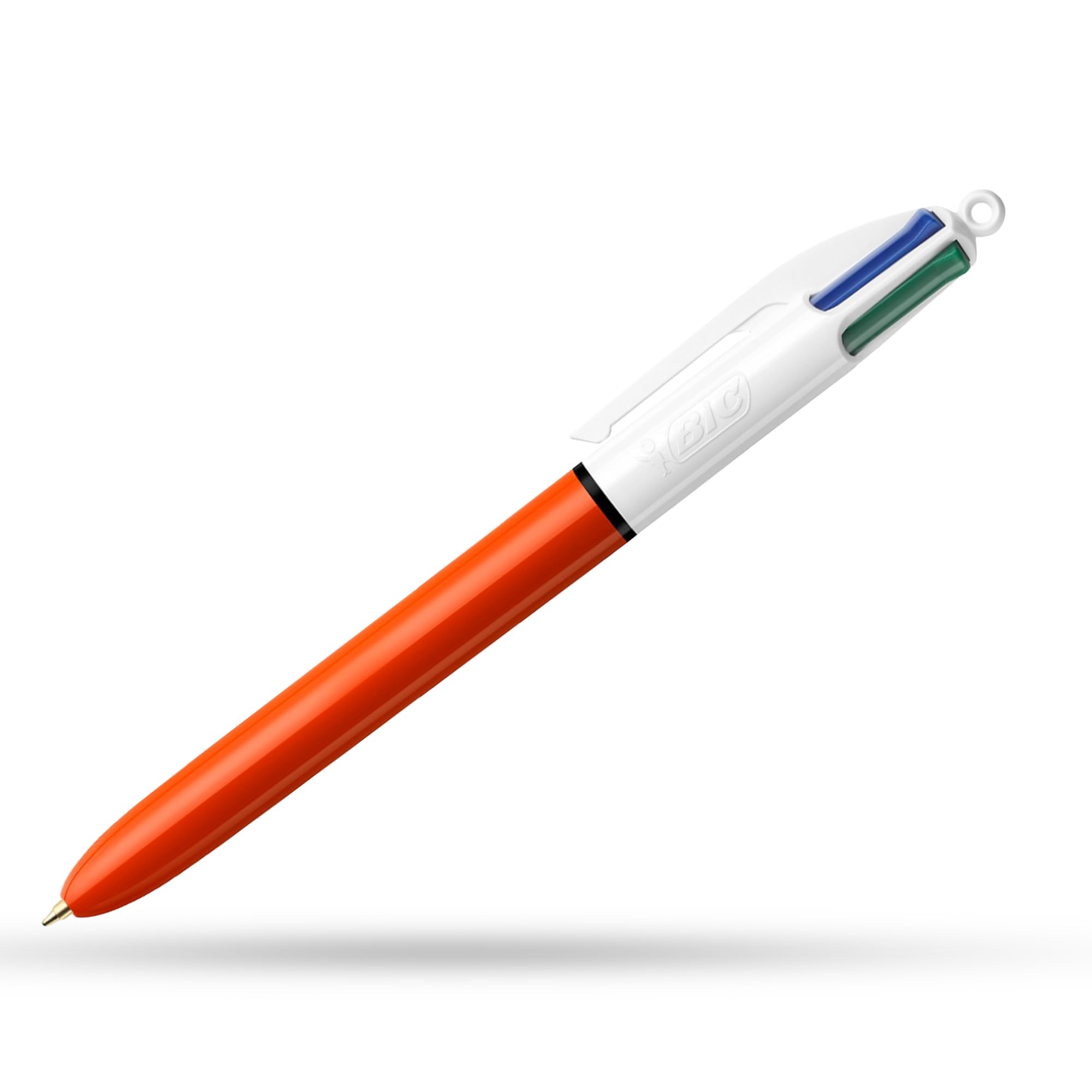 4 Color Ballpoint Pen, Retractable, .7mm, Fine Point, Asst. Ink, Orange Barrel (BICFM11) Category: Ballpoints by BIC