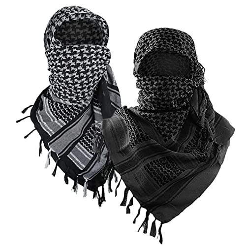 Image of Luxns Military Shemagh Tactical Desert Scarf / 100% Cotton Keffiyeh Scarf Wrap for Men And Women