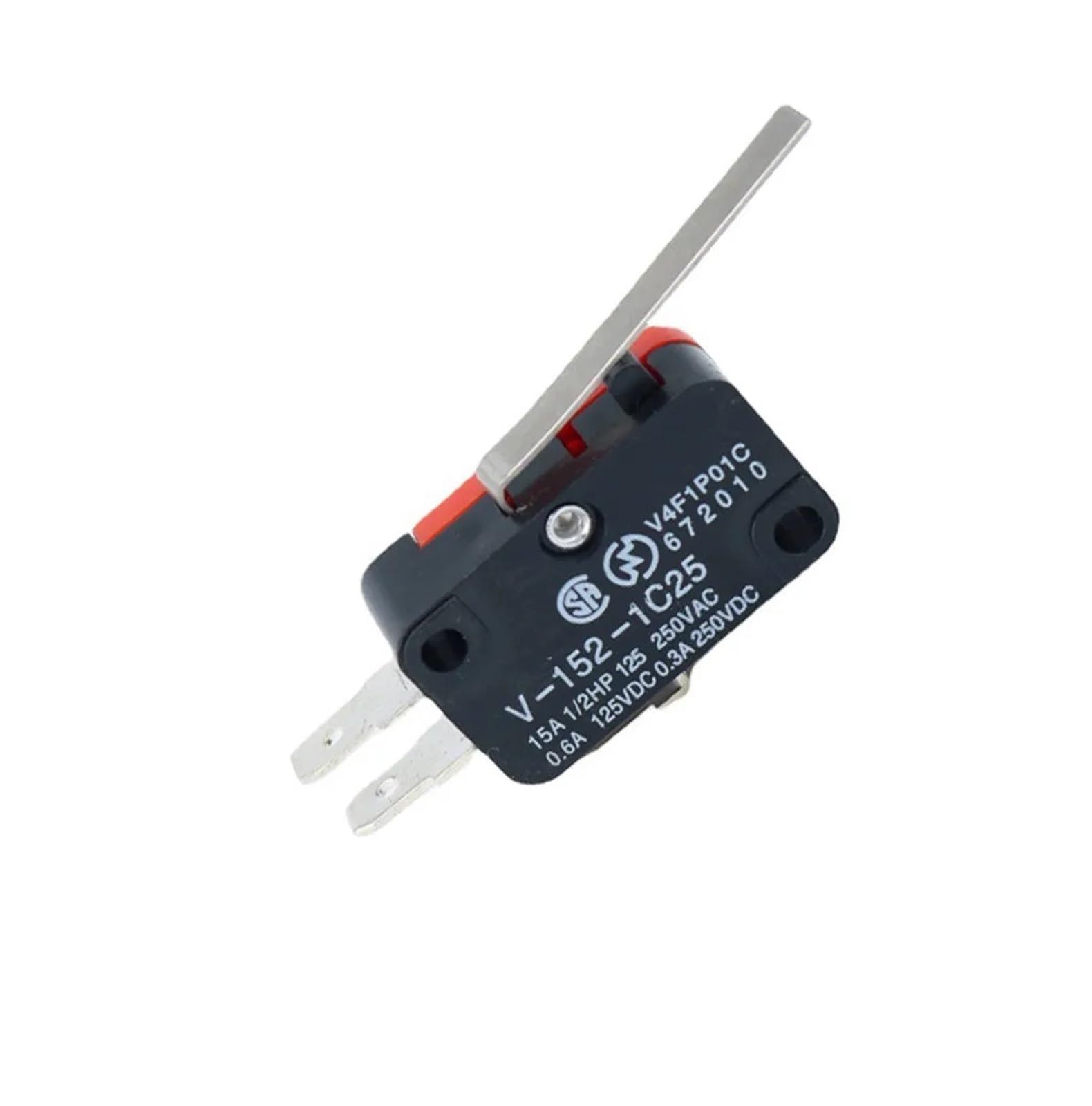 BKGWCSOR 10pcs V-152-1C25 SPDT 1NO 1NC 3Pin Short Straight Hinge Lever Limit Switch Switches