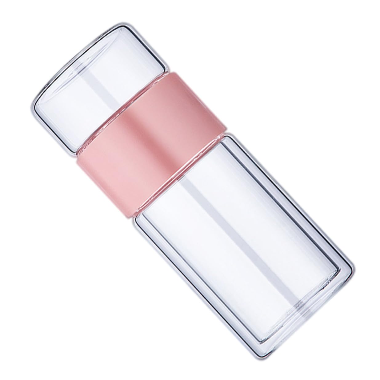 Taza de Té con Filtro Integrado Resistente al Calor Vidrio Templado Portátil para Infusiones para Uso Casa y Viajes Color Rosa
