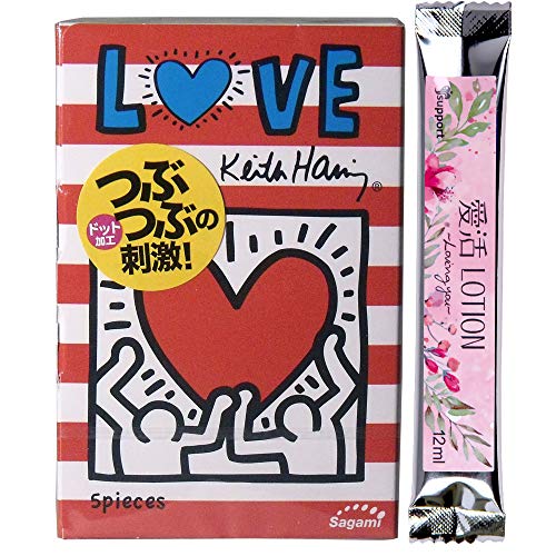 コンドーム セット キースヘリング ドット 500 5個入り + 愛活ローション12ml付きのサムネイル