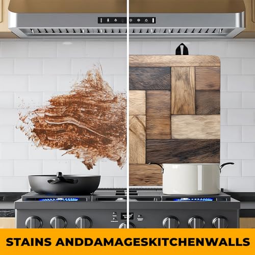 Image of Stove Top Cover Flower Gas Stove Top Cover for Home Decoration Kitchen Pad Non-Stick Washable Cooktop Covers Countertop Protector Keep Stove Clean (Wood grain, 30L inchx21W inch)