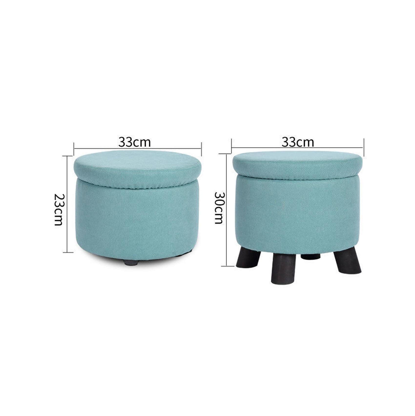 Pouf Pouf Contenitore Pouf Pouf con Gambe Pouf Rotondi in Cotone e Lino Pouf per la Camera da Letto Pouf per Soggiorno, Beige- 33 * 30cm