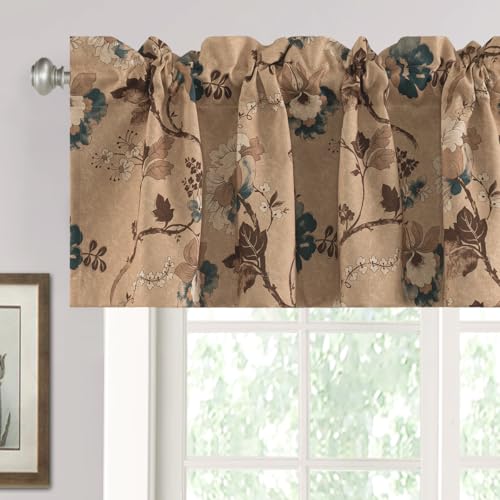 H.VERSAILTEX Blackout Curtain Valances for Kitchen Window/Living Room/Bathroom Privacy Added Rod...