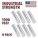 18 Inches X 1000 Feet Tough Pallet Shrink Wrap, 80 Gauge Industrial Strength Plastic Film, Commercial Grade Strength Film, Moving & Stretch Packing Wrap, for Furniture, Boxes, Pallets (8-Pack)