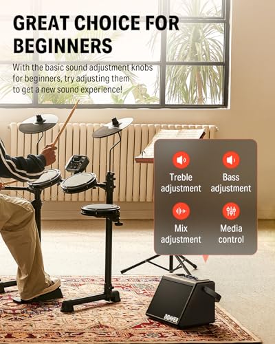 Donner Mini Electric Drum Amp 20W, Wireless Electronic Drum Amplifier Keyboard Speaker DDA-20 Portable for Home Practice - image 2