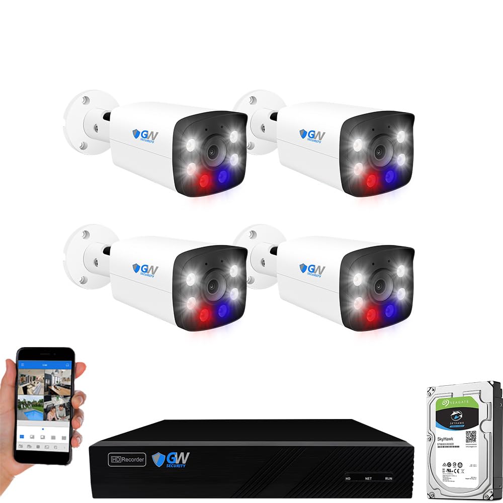 GW Security Inc Outdoor/Indoor Surveillance Camera System With 4 x HD 1080P Varifocal Zoom HD-SDI Security Cameras And 1080P HD-SDI 4 Channel DVR (Pre-Installed 1TB HDD)
