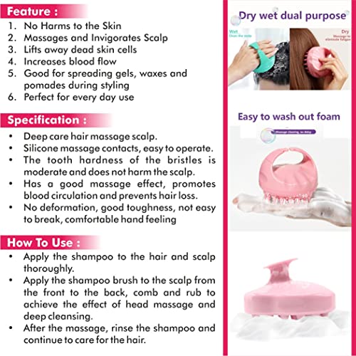 Image of SIGNAMIO Shampoo Brush Silicon Scalp Massager Hair Brush Wet Dry Comb Head Scrubber 100% Comfortable for Hair Improve Blood Circulation for Men,Women Pets - Grey - Pack 1