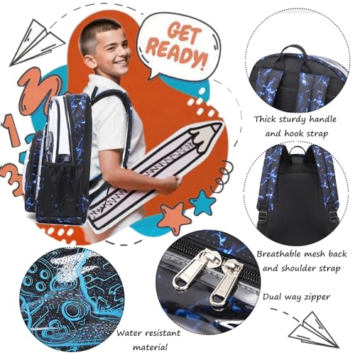 Jumpopack Clear Backpack Bookbag Heavy Duty TPU Clear Backpacks for School Transparent Backpacks See Through Backpack for Stadium Events,Luminous Gamepad — view 5