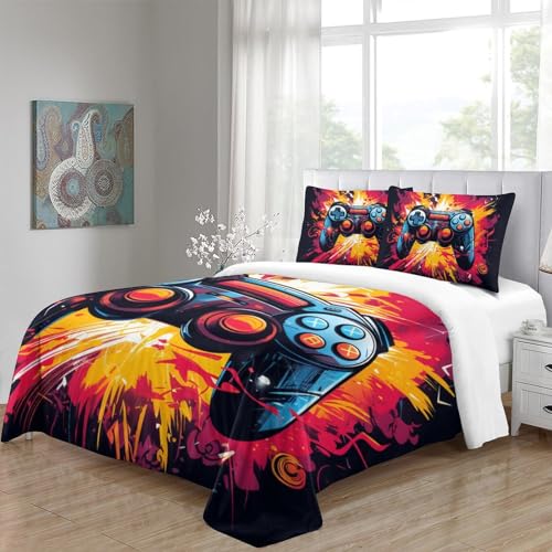 Housse de couette avec fermeture éclair pour enfiler facilement votre couette Super King 3D - 5