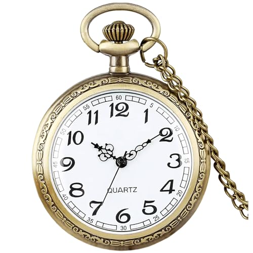 Image of Vintage Quartz Pocket Watches for Men with Chains, Analog Pocket Watch for Women, Gifts for Dad /Grandpa Gifts for Him for Birthday