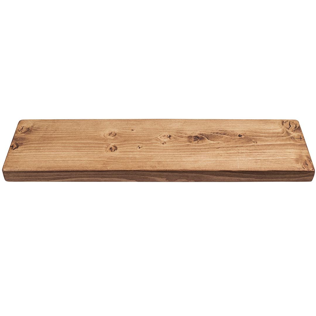 MoonTree Rustikales schwebendes Regal, 60 cm x 30 cm x 3.8 cm, dunkle Eichenoptik
