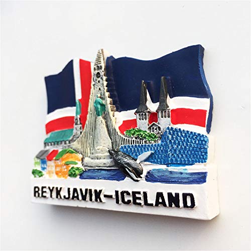 Imán decorativo 3D Reykjavik Islandia souvenir miniatura 4