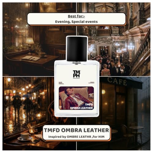 Image of TMPerfumehouse Tmfd Ombra Leather EDP for Men | Leathery, Floral & Long Lasting Perfume Spray | Leather, Whitefloral & Warmspicy Fragrance | Luxury Gift for Him | TMPH | 50ml