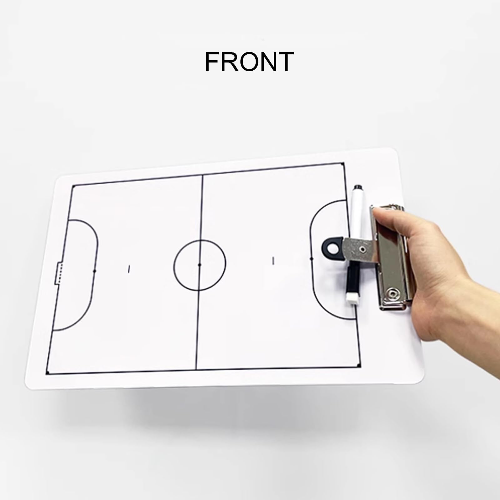 Fußball-Trainertafel, Doppelseitiges, Trocken Abwischbares Klemmbrett, Glatte Schreiboberfläche, Langlebiges Material, mit Markern, Tragbar und Effizient
