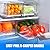 Refrigerator Drawers Pack of 2 With Pull Out Stackable Fridge Organizer Bins, Clear Cabinet Organizers for Kitchen Pantry Food Containers Produce Storage (2 Drawer,Large)