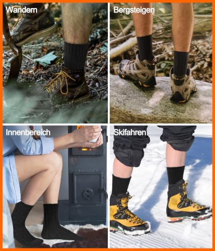 YESWEL Alpaka Socken Herren 47-50 Übergröße, Warme Thermosocken, 4 Paar – Bild 6