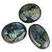 Rockcloud Irregular Polished Labradorite Palm Stones Worry Stones Pebble Healing Crystal with Velvet Bag
