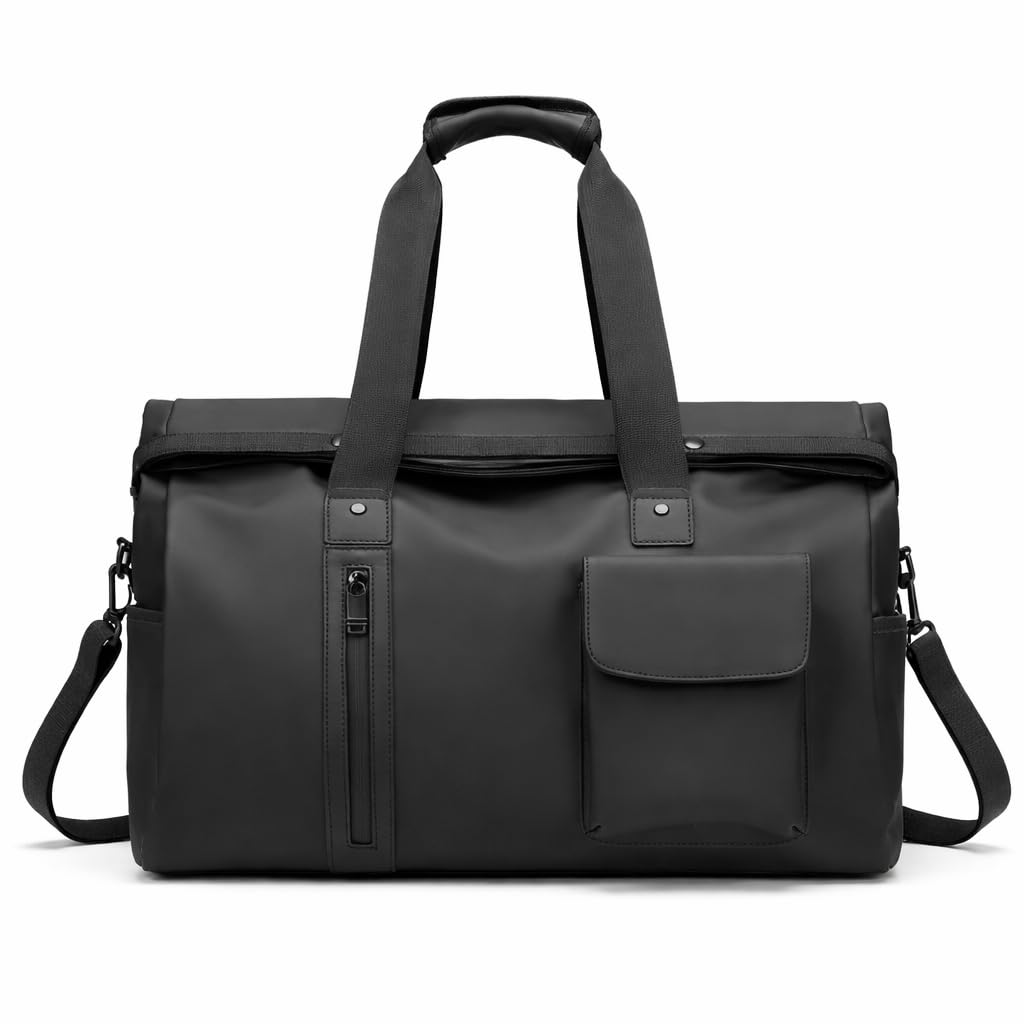 cavalo - be unique Men’s Waterproof Oxford Duffle Bag | Large Capacity Travel, Gym & Business Hand Luggage with Wet/Dry Compartments, Laptop Sleeve & Shoulder Strap (Black)-picture-41