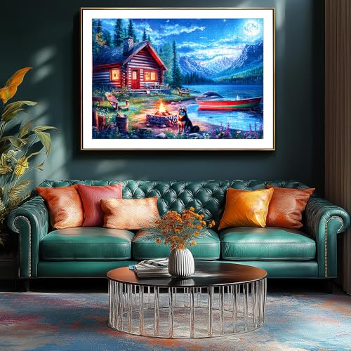 Moonlit Lake Cabin 500-Piece Jigsaw Puzzle – 20% Off - Image 4