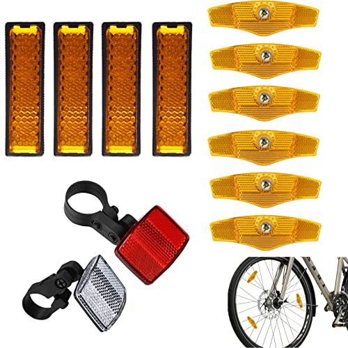 DQZSY 12 Stück Fahrrad Reflektor Set Fahrrad Reflektoren Vorne Hinten...