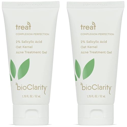 Miniatura 1 de bioClarity Gel de tratamiento para el acné  2% ácido salicílico + grano de avena hidratante  100% vegano, ingredientes limpios (1.75 onzas líquidas