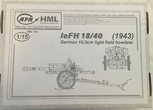 PM Company MPM HML 102 leFH 18/40 (1943) German 10,5 CM Light Field H Scala 1/15 Resin Kit
