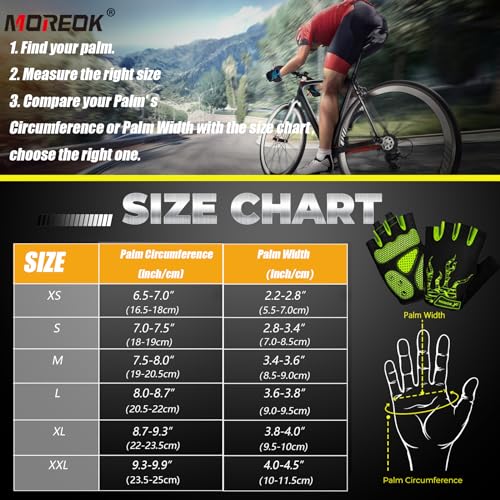 Image of MOREOK Shock-Absorbing Breathable Biking Cycling Gloves Half Finger Outdoor Sport Bicycle Gloves Mountain Road Bike Riding Gloves for Men and Women