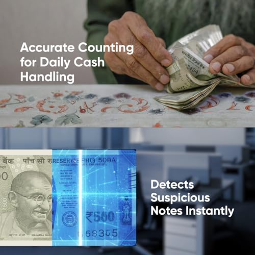 Image of Kores Easy Count 442 Currency Counting Machine - Ideal for Shops, Offices & Retail | Fake Note Detection | Counts 900 Notes /Min | Supports INR /USD /EUR
