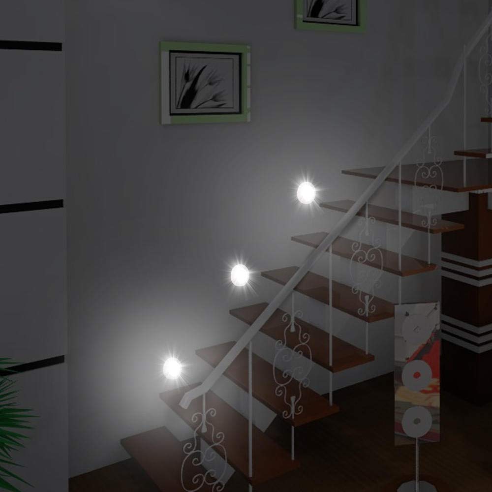 Czujnik ruchu, lampa ścienna nocna, zasilana bateriami, lampa ścienna, oświetlenie wewnętrzne na schody, do kuchni, łazienki, korytarza, 6 sztuk