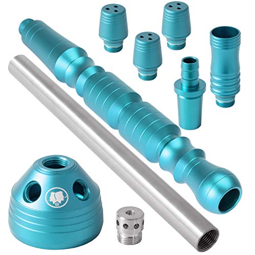 DILAW® Shisha Opal 93cm Komplettset + LED Aluminium Alu Wasserpfeife Hookah (Hellblau) – Bild 3
