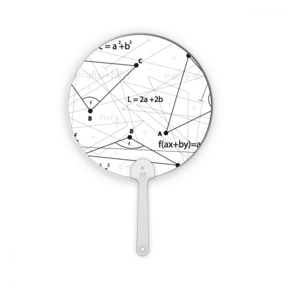 Formule mathématique sur éventail rond gris portable pour contrer la chaleur au bureau
