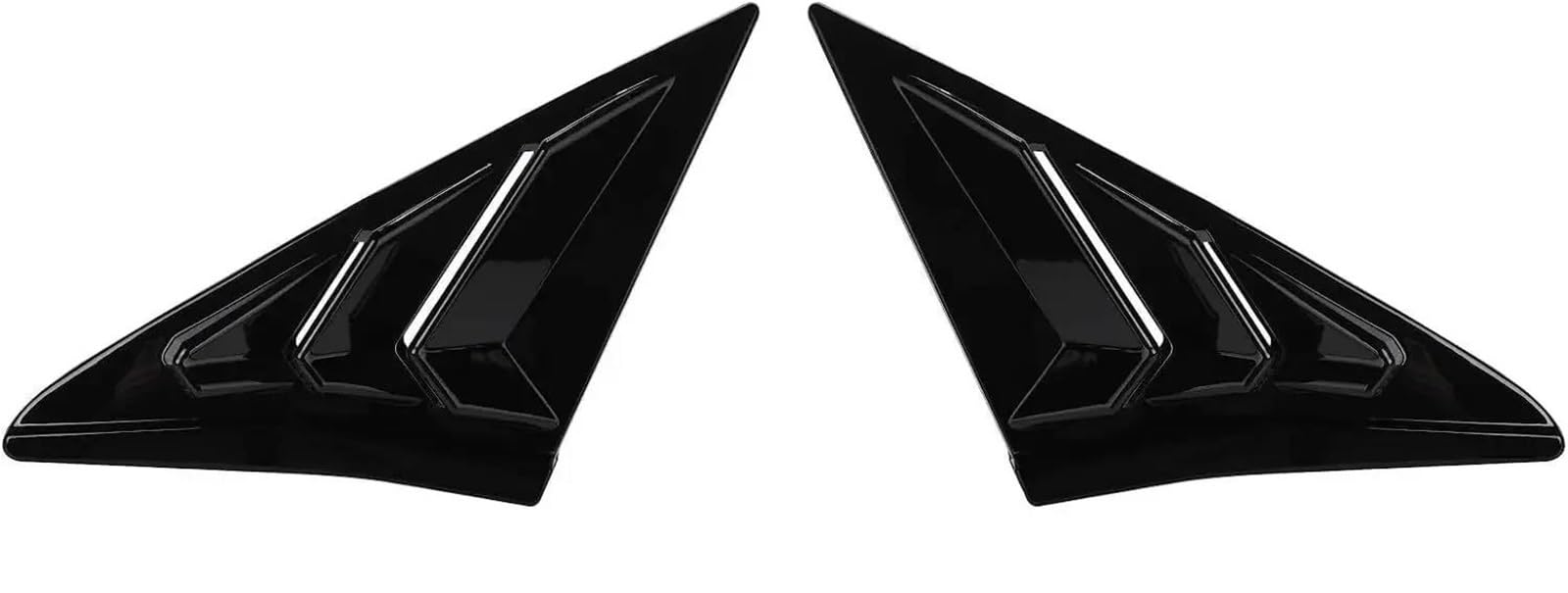 HGPVPKZAZD Car Rear Window Spoiler Tail Wing For Civic Hatchback 2016-2021 Rear Side ABS Window Louvers Shutter Air Vent Scoop Shades Cover Trim Rear Window Side Splitter Wing(Glossy Black)