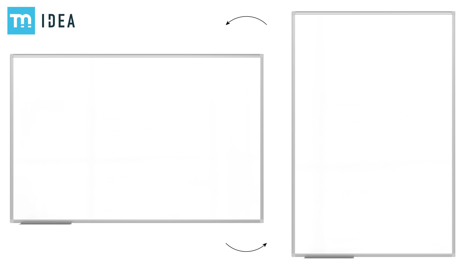ALLboards Tableau blanc magnétique 150x100 cm avec cadre en Whiteboard aluminium + accessoires – Série TM IDEA® Flex