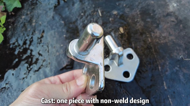 Dolibest Heavy Duty 304 Stainless Steel Gate Hinges, Non-Welded One-Piece Design, Wall Mount Gate Hinges With 5/8'', Post Mounting For Farm Gates Wall/Wooden Fences, 600 Lbs Capacity, (4 Set