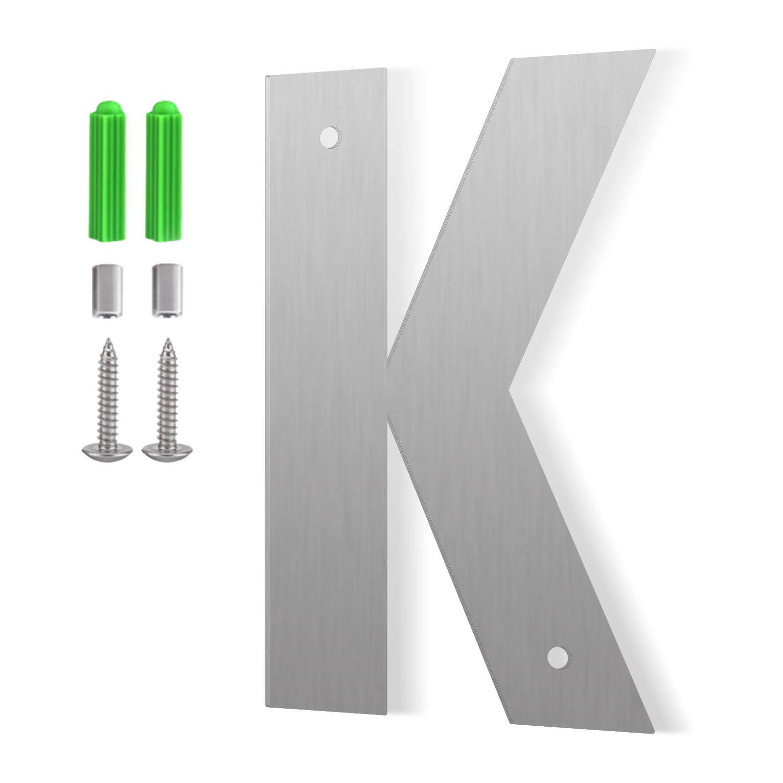 5" Stainless Steel House Number, Modern metal letters, Metal Floating Door Number, Garden Gate, Mailbox, House Address Number. (Silver K)