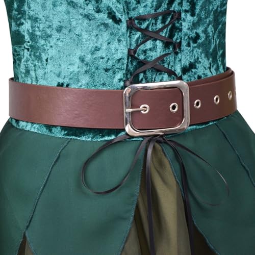 Robe de lutin en polyester costume de fée vert à manches longues